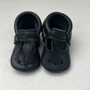 Freshly Picked Black Leather Baby Shoes